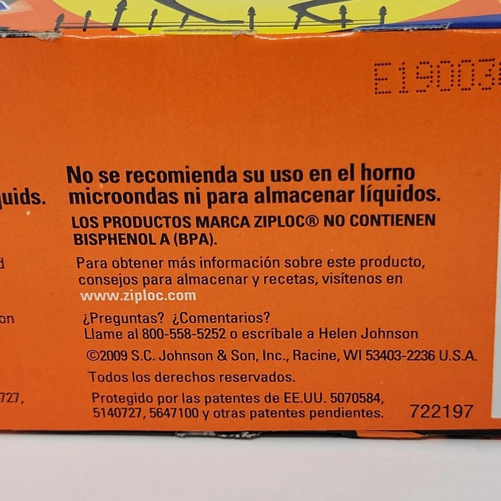 NOS 2009 Ziploc Halloween Print Quart Bags - 25 count - Bats Cats Jack-O-Lantern